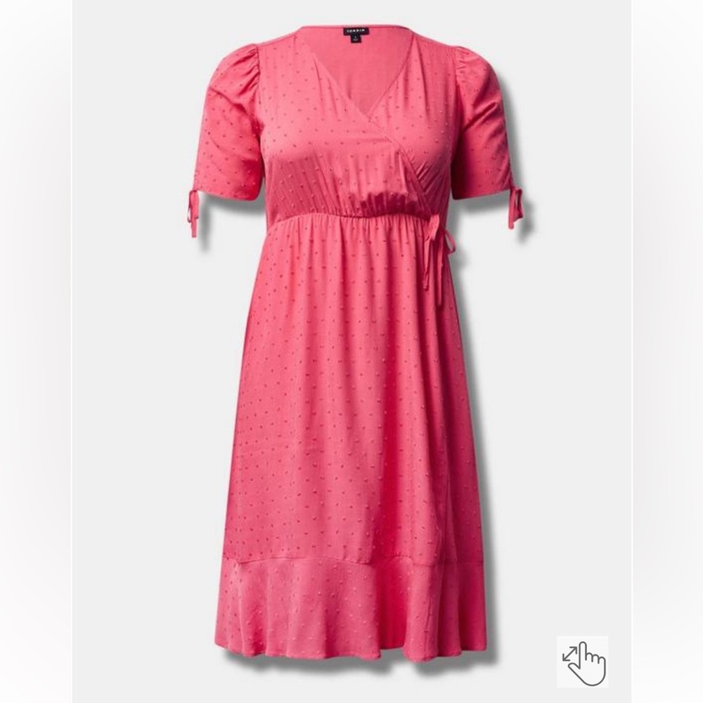 Torrid MIDI Swiss Linen Surplice Dress Size Large New with tags